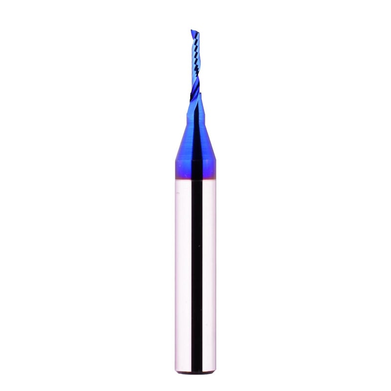 Jiiolioa O Single Flute 1/4" Shank 1/16 Cutting Diameter CNC Router Bits Spiral End Mill for Aluminum Acrylic PVC MDF Plastic - Image 1
